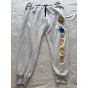 The Simpsons White Confetti Jogger Sweatpants Isaac Morris Ltd Mens XL Graphic